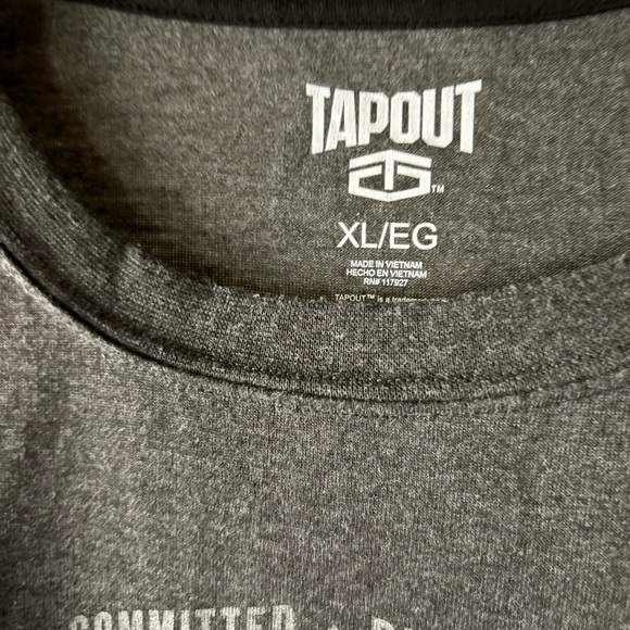 NWOT Officially licensed Tapout T-Shirt size XL. Short sleeve. Gray and black. - Picture 6 of 10